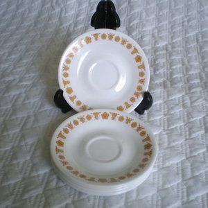 Vintage 8 Corelle Corning Butterfly Gold 6 1/4" Inch Saucer Saucers Set of 8
